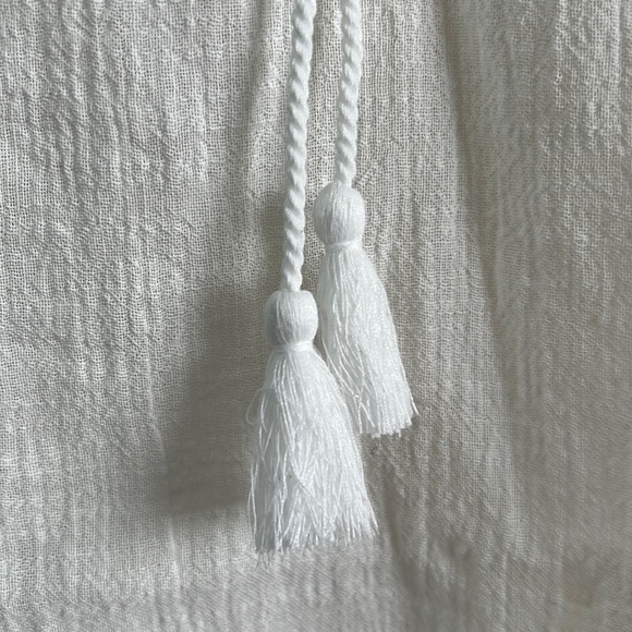 J. CREW White Cotton Smocked Flutter-Sleeve Mini Dress - Swim Cover-Up - Small - Picture 8 of 15